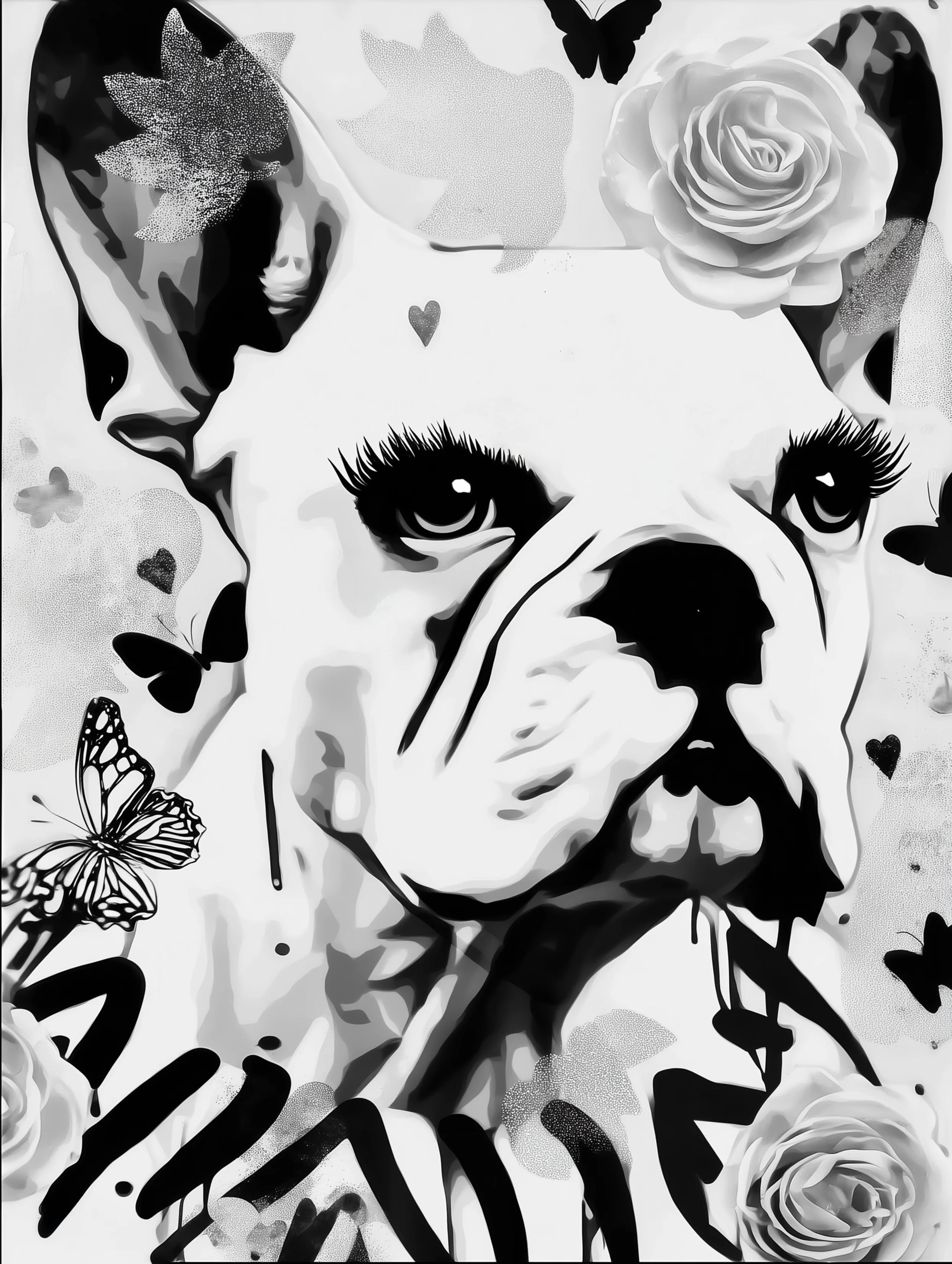 Free printable dog coloring page for adults featuring french bulldog stylish
